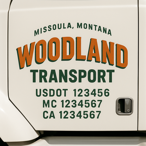 Custom Truck Door Decal Sticker Signs | US DOT Compliant Truck Door Lettering Templates | Make Your Own - Add Your Own Text (2-Pack)