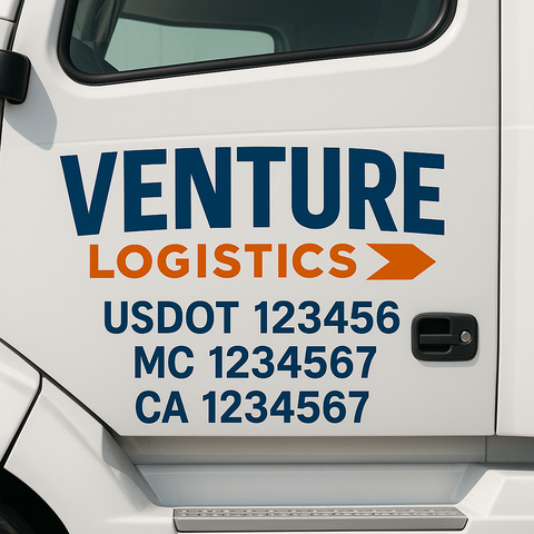 Custom Truck Door Decal Sticker Signs | US DOT Compliant Truck Door Lettering Templates | Make Your Own - Add Your Own Text (2-Pack)