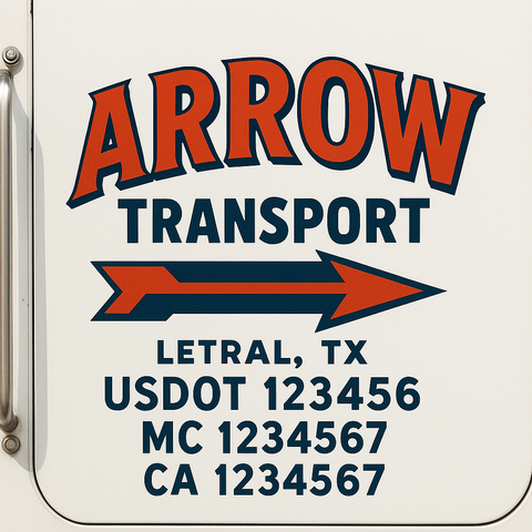 Custom Truck Door Decal Sticker Signs | US DOT Compliant Truck Door Lettering Templates | Make Your Own - Add Your Own Text (2-Pack)