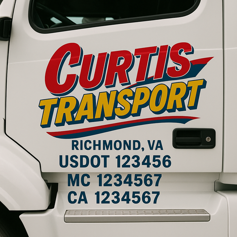 Custom Truck Door Decal Sticker Signs | US DOT Compliant Truck Door Lettering Templates | Make Your Own - Add Your Own Text (2-Pack)