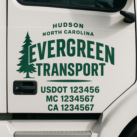Custom Truck Door Decal Sticker Signs | US DOT Compliant Truck Door Lettering Templates | Make Your Own - Add Your Own Text (2-Pack)