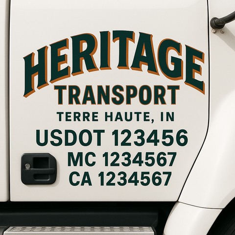 Custom Truck Door Decal Sticker Signs | US DOT Compliant Truck Door Lettering Templates | Make Your Own - Add Your Own Text (2-Pack)