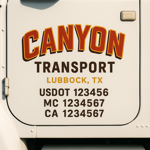 Custom Truck Door Decal Sticker Signs | US DOT Compliant Truck Door Lettering Templates | Make Your Own - Add Your Own Text (2-Pack)
