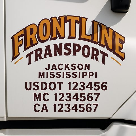 Custom Truck Door Decal Sticker Signs | US DOT Compliant Truck Door Lettering Templates | Make Your Own - Add Your Own Text (2-Pack)