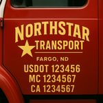 Custom Truck Door Decal Sticker Signs | US DOT Compliant Truck Door Lettering Templates | Make Your Own - Add Your Own Text (2-Pack)