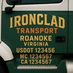 Custom Truck Door Decal Sticker Signs | US DOT Compliant Truck Door Lettering Templates | Make Your Own - Add Your Own Text (2-Pack)