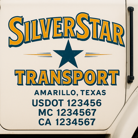 Custom Truck Door Decal Sticker Signs | US DOT Compliant Truck Door Lettering Templates | Make Your Own - Add Your Own Text (2-Pack)