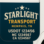 Custom Truck Door Decal Sticker Signs | US DOT Compliant Truck Door Lettering Templates | Make Your Own - Add Your Own Text (2-Pack)