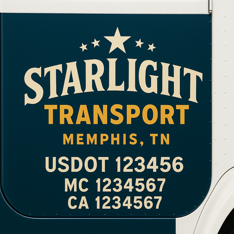 Custom Truck Door Decal Sticker Signs | US DOT Compliant Truck Door Lettering Templates | Make Your Own - Add Your Own Text (2-Pack)