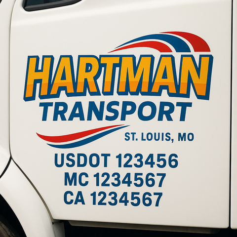 Custom Truck Door Decal Sticker Signs | US DOT Compliant Truck Door Lettering Templates | Make Your Own - Add Your Own Text (2-Pack)