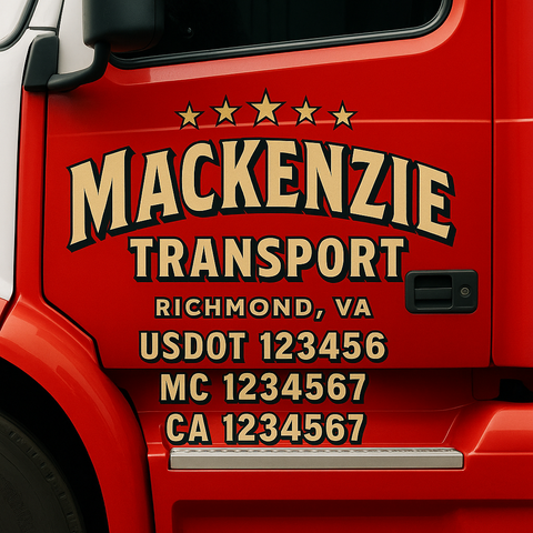 Custom Truck Door Decal Sticker Signs | US DOT Compliant Truck Door Lettering Templates | Make Your Own - Add Your Own Text (2-Pack)