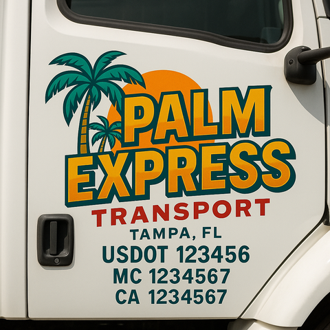 Custom Truck Door Decal Sticker Signs | US DOT Compliant Truck Door Lettering Templates | Make Your Own - Add Your Own Text (2-Pack)