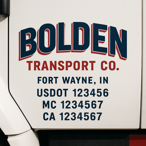 Custom Truck Door Decal Sticker Signs | US DOT Compliant Truck Door Lettering Templates | Make Your Own - Add Your Own Text (2-Pack)