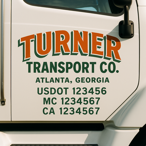 Custom Truck Door Decal Sticker Signs | US DOT Compliant Truck Door Lettering Templates | Make Your Own - Add Your Own Text (2-Pack)