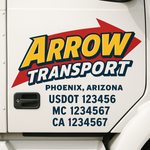 Custom Truck Door Decal Sticker Signs | US DOT Compliant Truck Door Lettering Templates | Make Your Own - Add Your Own Text (2-Pack)
