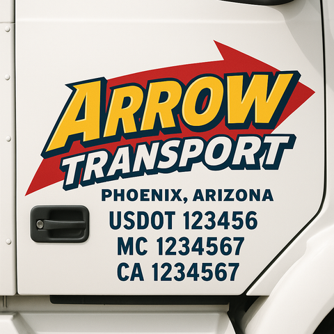 Custom Truck Door Decal Sticker Signs | US DOT Compliant Truck Door Lettering Templates | Make Your Own - Add Your Own Text (2-Pack)