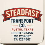Custom Truck Door Decal Sticker Signs | US DOT Compliant Truck Door Lettering Templates | Make Your Own - Add Your Own Text (2-Pack)