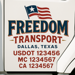 Custom Truck Door Decal Sticker Signs | US DOT Compliant Truck Door Lettering Templates | Make Your Own - Add Your Own Text (2-Pack)