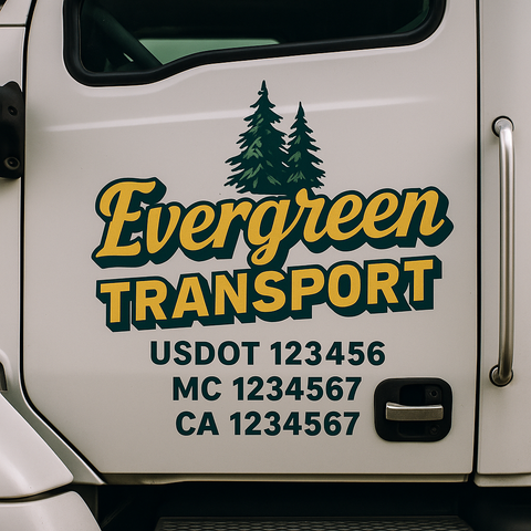 Custom Truck Door Decal Sticker Signs | US DOT Compliant Truck Door Lettering Templates | Make Your Own - Add Your Own Text (2-Pack)