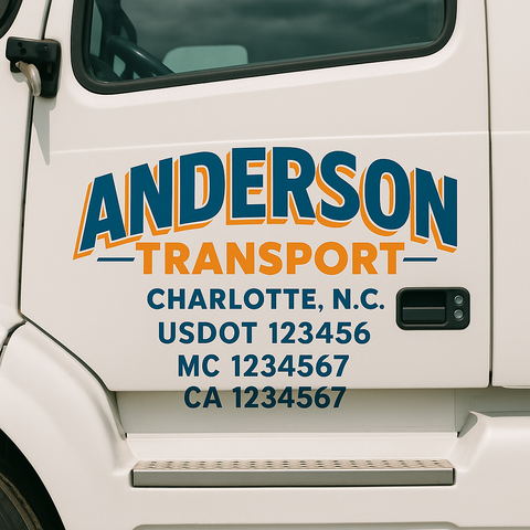 Custom Truck Door Decal Sticker Signs | US DOT Compliant Truck Door Lettering Templates | Make Your Own - Add Your Own Text (2-Pack)