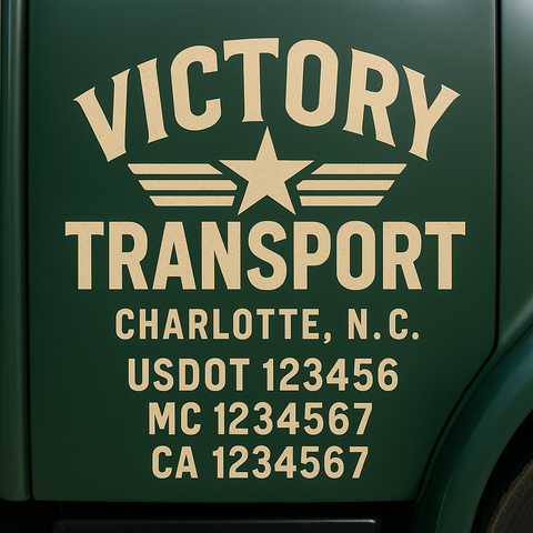 Custom Truck Door Decal Sticker Signs | US DOT Compliant Truck Door Lettering Templates | Make Your Own - Add Your Own Text (2-Pack)