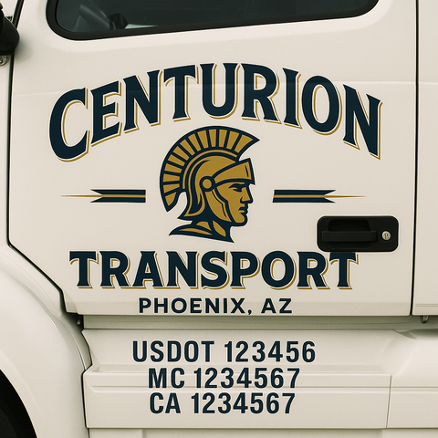 Custom Truck Door Decal Sticker Signs | US DOT Compliant Truck Door Lettering Templates | Make Your Own - Add Your Own Text (2-Pack)