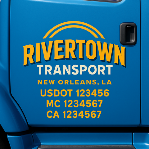 Custom Truck Door Decal Sticker Signs | US DOT Compliant Truck Door Lettering Templates | Make Your Own - Add Your Own Text (2-Pack)