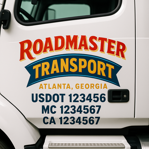 Custom Truck Door Decal Sticker Signs | US DOT Compliant Truck Door Lettering Templates | Make Your Own - Add Your Own Text (2-Pack)