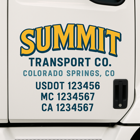 Custom Truck Door Decal Sticker Signs | US DOT Compliant Truck Door Lettering Templates | Make Your Own - Add Your Own Text (2-Pack)