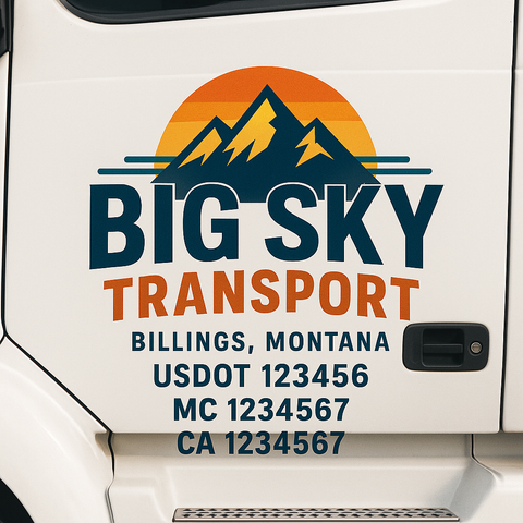 Custom Truck Door Decal Sticker Signs | US DOT Compliant Truck Door Lettering Templates | Make Your Own - Add Your Own Text (2-Pack)