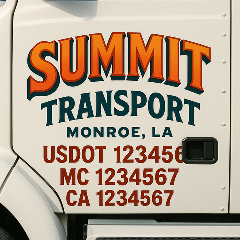 Custom Truck Door Decal Sticker Signs | US DOT Compliant Truck Door Lettering Templates | Make Your Own - Add Your Own Text (2-Pack)