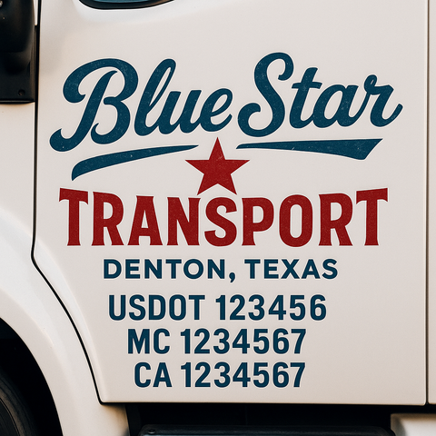 Custom Truck Door Decal Sticker Signs | US DOT Compliant Truck Door Lettering Templates | Make Your Own - Add Your Own Text (2-Pack)