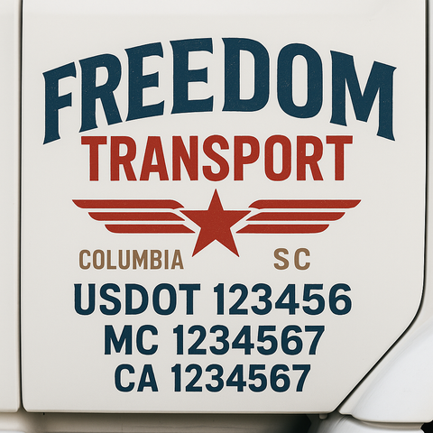 Custom Truck Door Decal Sticker Signs | US DOT Compliant Truck Door Lettering Templates | Make Your Own - Add Your Own Text (2-Pack)