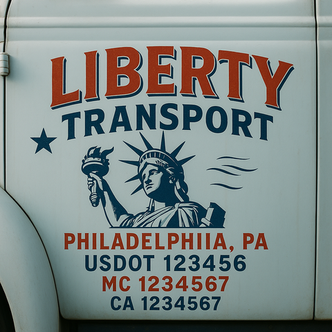 Custom Truck Door Decal Sticker Signs | US DOT Compliant Truck Door Lettering Templates | Make Your Own - Add Your Own Text (2-Pack)