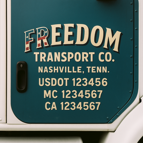 Custom Truck Door Decal Sticker Signs | US DOT Compliant Truck Door Lettering Templates | Make Your Own - Add Your Own Text (2-Pack)