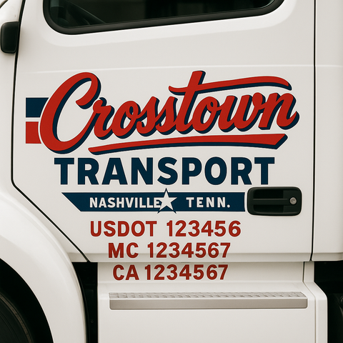 Custom Truck Door Decal Sticker Signs | US DOT Compliant Truck Door Lettering Templates | Make Your Own - Add Your Own Text (2-Pack)