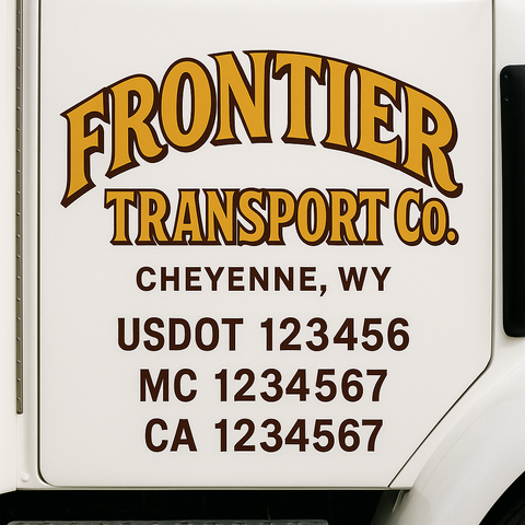 Custom Truck Door Decal Sticker Signs | US DOT Compliant Truck Door Lettering Templates | Make Your Own - Add Your Own Text (2-Pack)