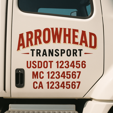 Custom Truck Door Decal Sticker Signs | US DOT Compliant Truck Door Lettering Templates | Make Your Own - Add Your Own Text (2-Pack)