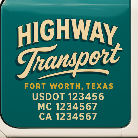 Custom Truck Door Decal Sticker Signs | US DOT Compliant Truck Door Lettering Templates | Make Your Own - Add Your Own Text (2-Pack)