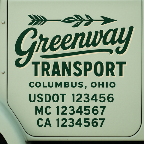 Custom Truck Door Decal Sticker Signs | US DOT Compliant Truck Door Lettering Templates | Make Your Own - Add Your Own Text (2-Pack)