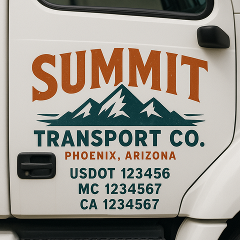 Custom Truck Door Decal Sticker Signs | US DOT Compliant Truck Door Lettering Templates | Make Your Own - Add Your Own Text (2-Pack)