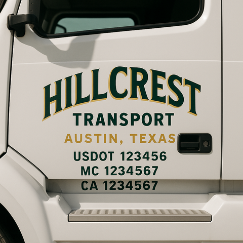 Custom Truck Door Decal Sticker Signs | US DOT Compliant Truck Door Lettering Templates | Make Your Own - Add Your Own Text (2-Pack)