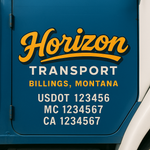 Custom Truck Door Decal Sticker Signs | US DOT Compliant Truck Door Lettering Templates | Make Your Own - Add Your Own Text (2-Pack)