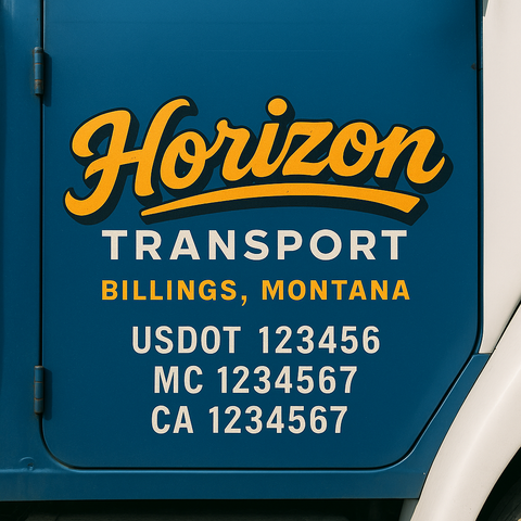 Custom Truck Door Decal Sticker Signs | US DOT Compliant Truck Door Lettering Templates | Make Your Own - Add Your Own Text (2-Pack)