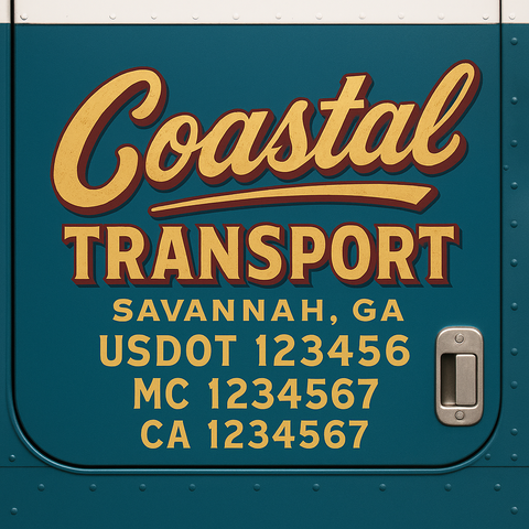 Custom Truck Door Decal Sticker Signs | US DOT Compliant Truck Door Lettering Templates | Make Your Own - Add Your Own Text (2-Pack)
