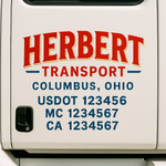 Custom Truck Door Decal Sticker Signs | US DOT Compliant Truck Door Lettering Templates | Make Your Own - Add Your Own Text (2-Pack)