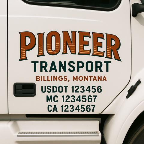 Custom Truck Door Decal Sticker Signs | US DOT Compliant Truck Door Lettering Templates | Make Your Own - Add Your Own Text (2-Pack)
