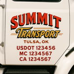Custom Truck Door Decal Sticker Signs | US DOT Compliant Truck Door Lettering Templates | Make Your Own - Add Your Own Text (2-Pack)