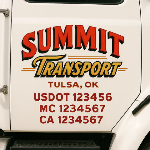 Custom Truck Door Decal Sticker Signs | US DOT Compliant Truck Door Lettering Templates | Make Your Own - Add Your Own Text (2-Pack)