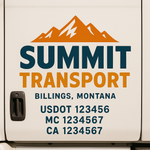 Custom Truck Door Decal Sticker Signs | US DOT Compliant Truck Door Lettering Templates | Make Your Own - Add Your Own Text (2-Pack)